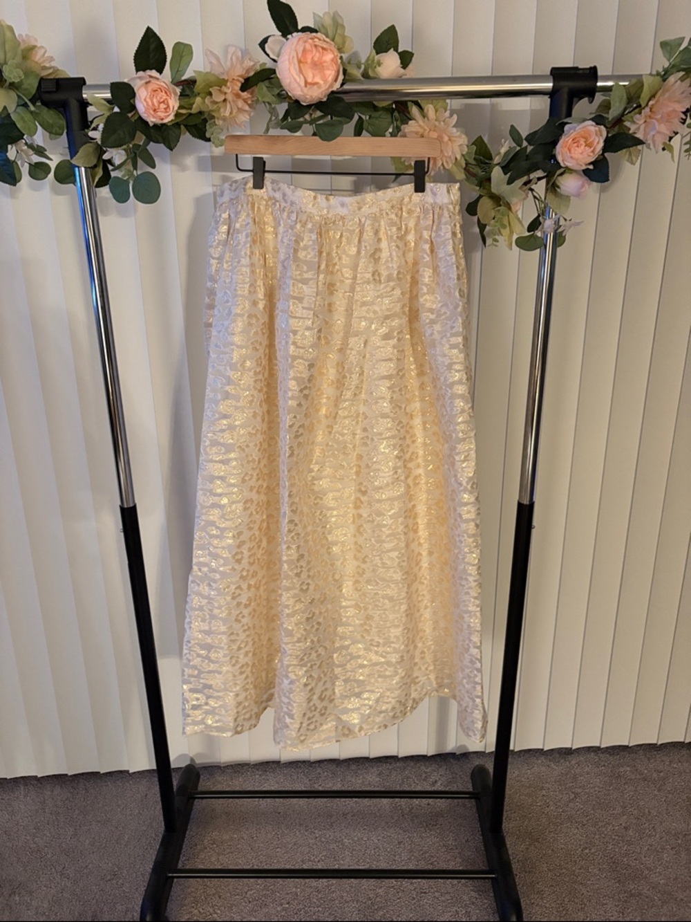 Anthropologie Pankaj & Nidhi Sparkly Textured Midi Skirt nwt